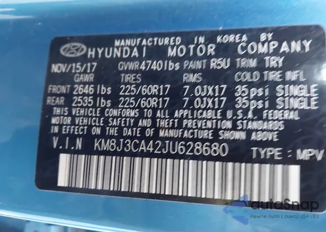 2018 Hyundai Tucson Sel Plus from USA, damaged, VIN KM8J3CA42JU628680